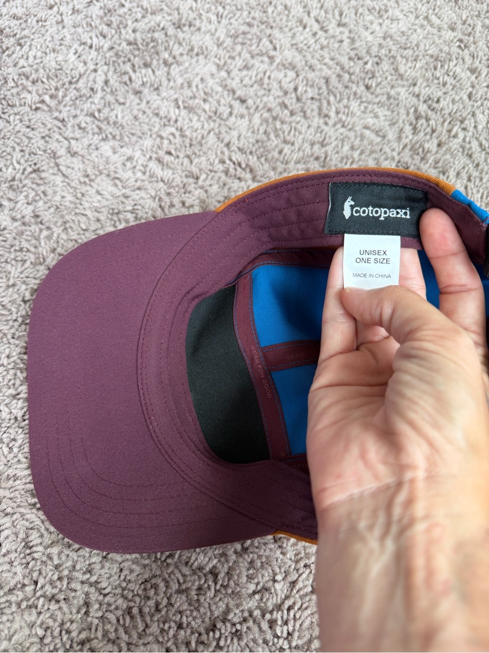 Like new Cotopaxi DO GOOD Colorblock Cap - Blue, Orange, Navy, Burgundy - Picture 5 of 6